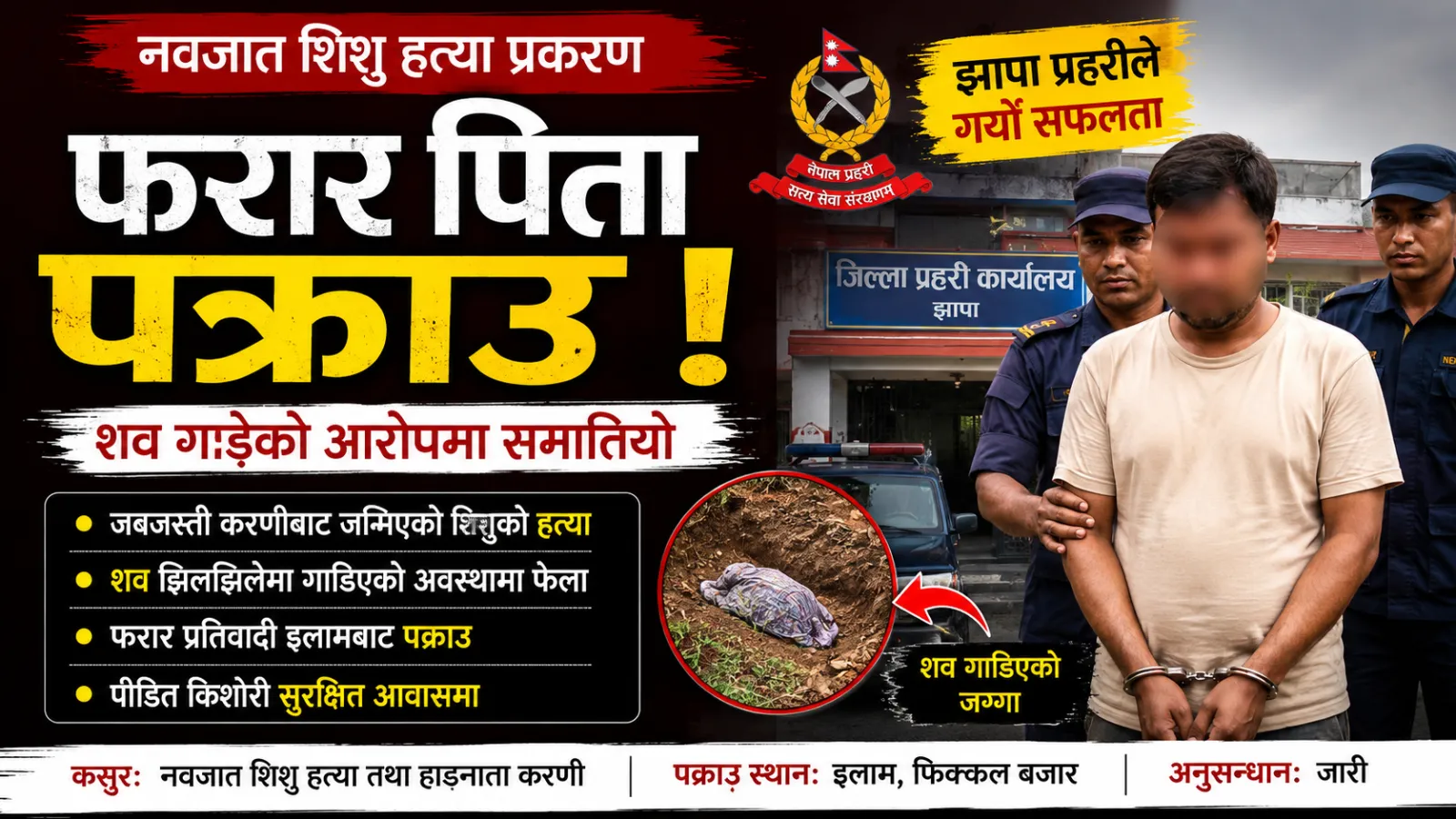 छोरीमाथि जबर्जस्ती करणी, जन्मिएको शिशुको हत्या !